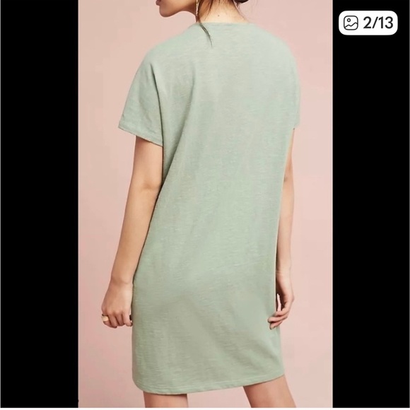 - Anthropologie Green Akemi & Kin Hanselle Cocoon Dress Muted Olive S - Picture 2 of 9